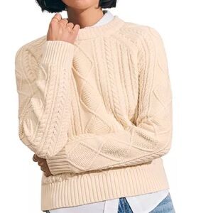 Faherty Sunwashed Cable Crewneck sweater size small